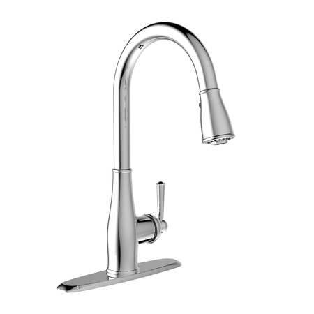 Keeney Mfg Single Handle Pull-Down Kitchen Faucet, Polished Chrome, Number of Holes: 1 or 3 RUS78CCP